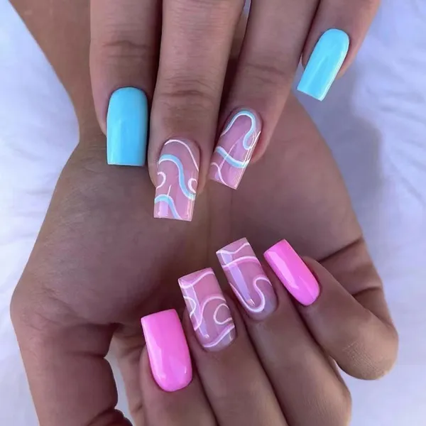 Multicolor__Nails_With_Glue_&_Manicure_Kit_Swirly_Whirly_(Set_Of_24)