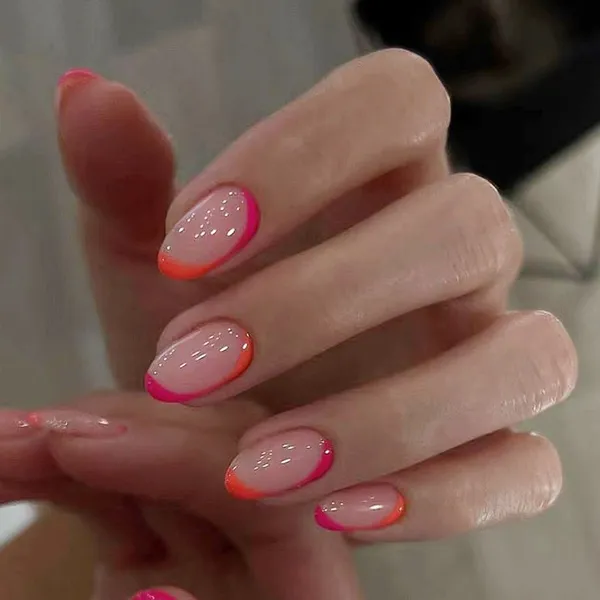 Multicolor__Nails_With_Glue_&_Manicure_Kit_Tangerine_Burst_(Set_Of_24)