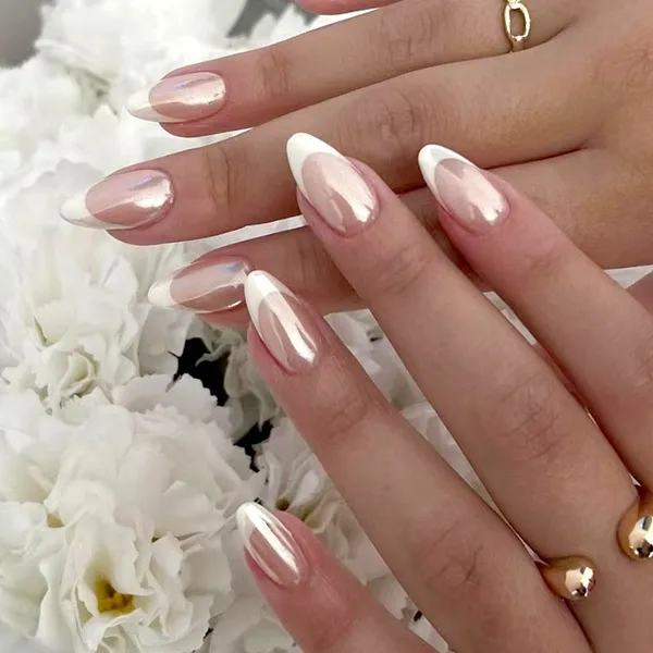Multicolor__Nails_With_Glue_&_Manicure_Kit_Timeless_French_(Set_Of_24)