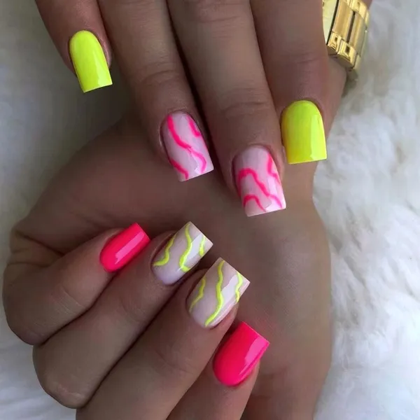 Multicolor__Nails_With_Glue_&_Manicure_Kit_Neon_Mess_(Set_Of_24)