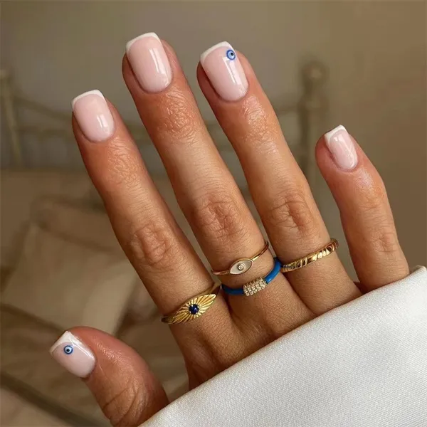 Multicolor__Nails_With_Glue_&_Manicure_Kit_No_Evil_French_(Set_Of_24)