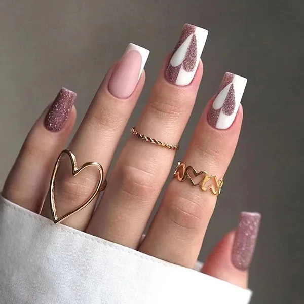 Multicolor__Nails_With_Glue_&_Manicure_Kit_Shimmery_Sweet_Heart_(Set_Of_24)