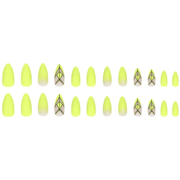 Multicolor__Nails_With_Glue_&_Manicure_Kit_Electric_Lime_(Set_Of_24)