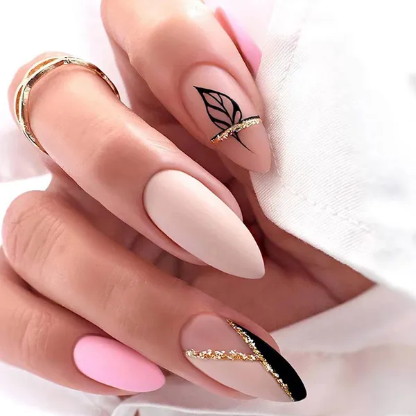 Multicolor__Nails_With_Glue_&_Manicure_Kit_Botanical_Bliss_(Set_Of_24)