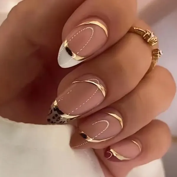 Multicolor__Nails_With_Glue_&_Manicure_Kit_Savage_Spots_(Set_Of_24)