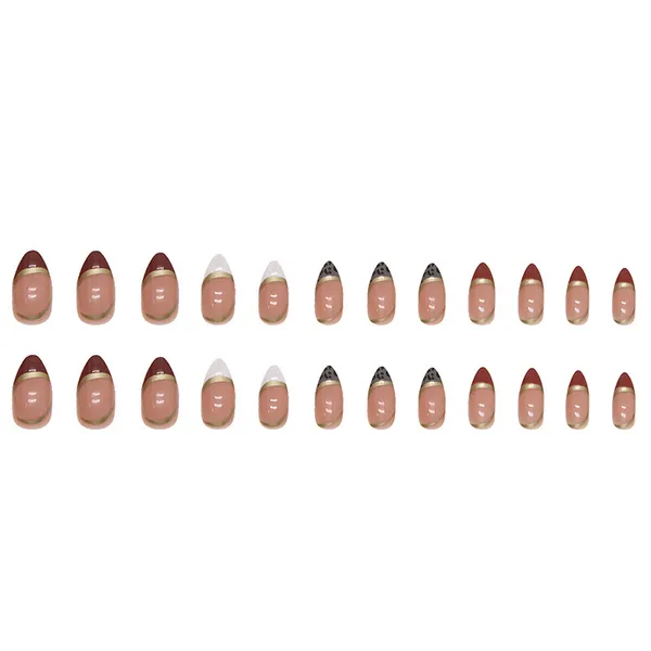 Multicolor__Nails_With_Glue_&_Manicure_Kit_Savage_Spots_(Set_Of_24)