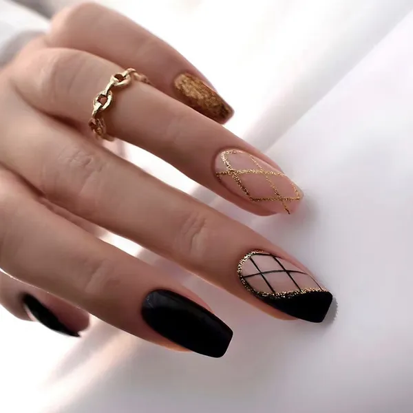 Multicolor__Nails_With_Glue_&_Manicure_Kit_Gothic_Glam_(Set_Of_24)