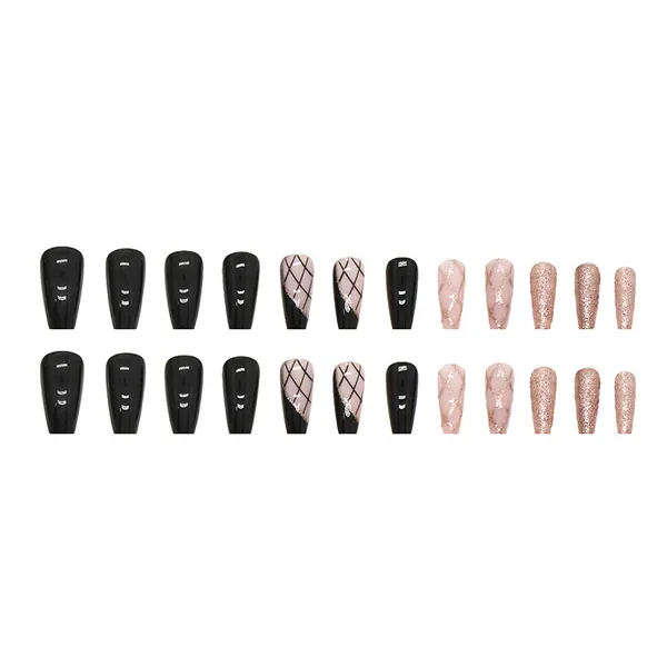 Multicolor__Nails_With_Glue_&_Manicure_Kit_Gothic_Glam_(Set_Of_24)