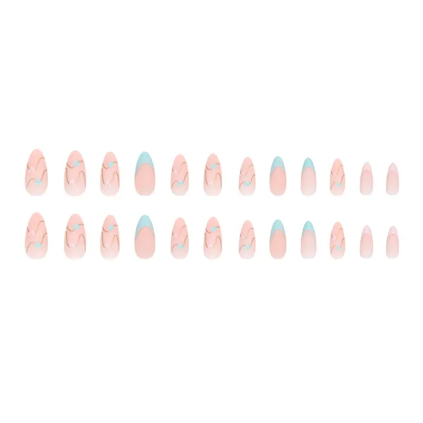 Multicolor__Nails_With_Glue_&_Manicure_Kit_Heart_Maze_(Set_Of_24)