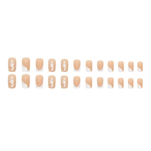 Multicolor__Nails_With_Glue_&_Manicure_Kit_Flaky_French_(Set_Of_24)