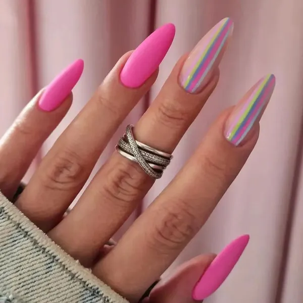 Multicolor__Nails_With_Glue_&_Manicure_Kit_Explosion_(Set_Of_24)