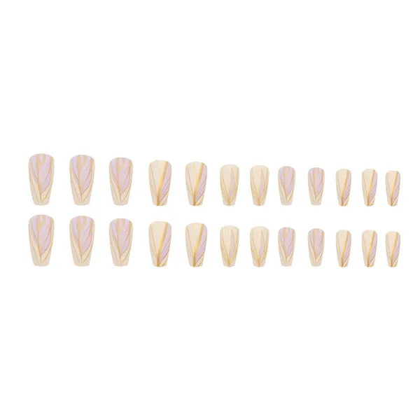 Multicolor__Nails_With_Glue_&_Manicure_Kit_Leafy_Elegance_(Set_Of_24)