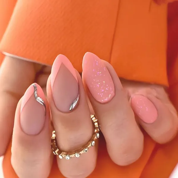 Multicolor__Nails_With_Glue_&_Manicure_Kit_Pumpkin_Butter_(Set_Of_24)