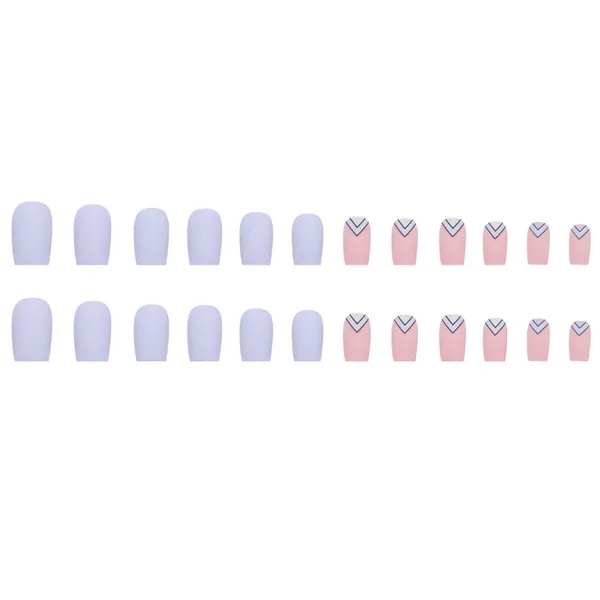 Multicolor__Nails_With_Glue_&_Manicure_Kit_Abstract_Art_(Set_Of_24)