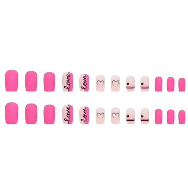 Multicolor__Nails_With_Glue_&_Manicure_Kit_Amour_(Set_Of_24)