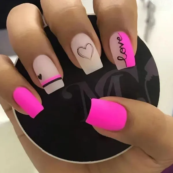 Multicolor__Nails_With_Glue_&_Manicure_Kit_Amour_(Set_Of_24)