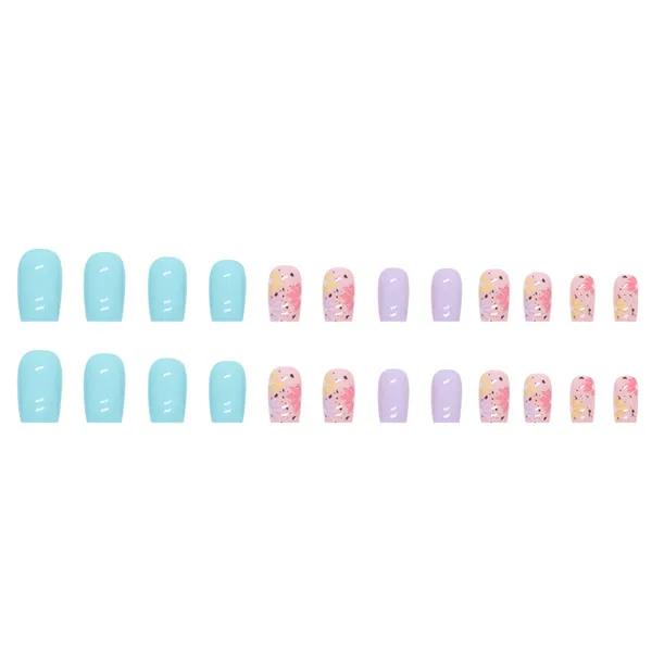 Multicolor__Nails_With_Glue_&_Manicure_Kit_Blossom_(Set_Of_24)