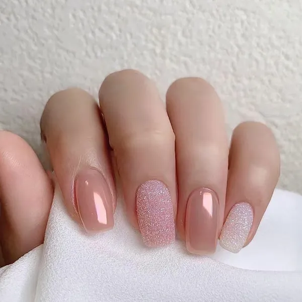 Multicolor__Nails_With_Glue_&_Manicure_Kit_Glimmer_(Set_Of_24)