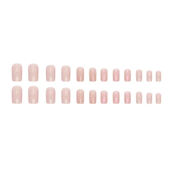 Multicolor__Nails_With_Glue_&_Manicure_Kit_Glimmer_(Set_Of_24)