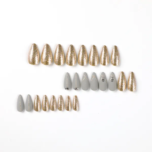 Multicolor__Nails_With_Glue_&_Manicure_Kit_Stone_Age_(Set_Of_24)