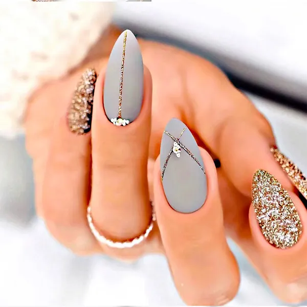 Multicolor__Nails_With_Glue_&_Manicure_Kit_Stone_Age_(Set_Of_24)