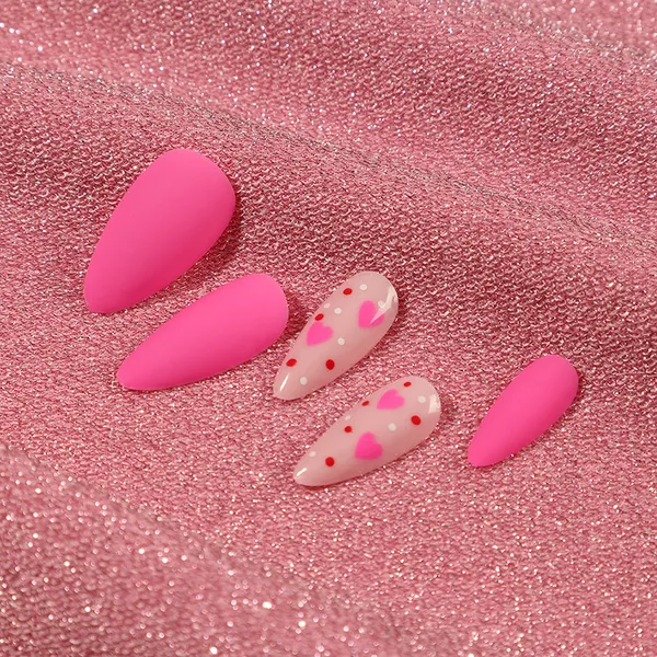 Multicolor__Nails_With_Glue_&_Manicure_Kit_Heartbeats_(Set_Of_24)