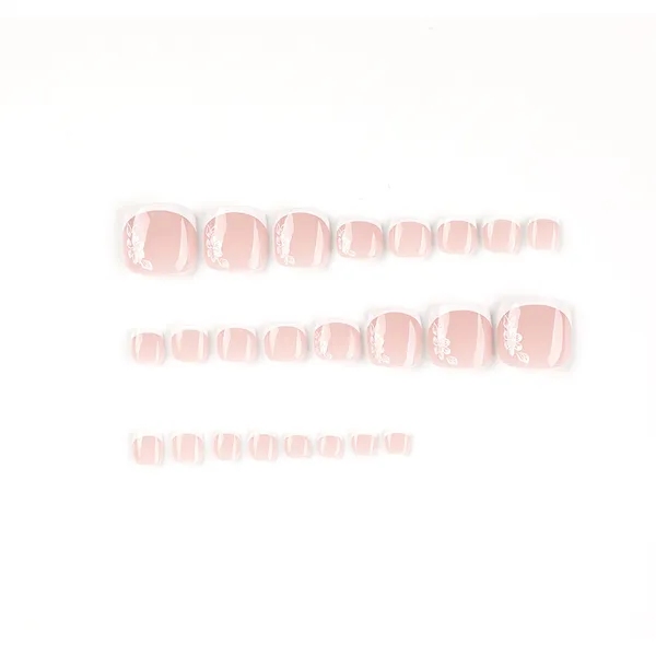 Multicolor_Toe_Stick_On_Nails_Set_Fake_Nails_Artificial_Designer_With_24_Pcs_Jelly_Glue_On_False_Nail_Including_Manicure_Kit_Jasmine_French