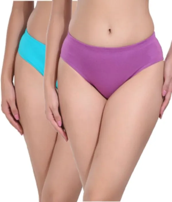 Pack_Of_2,_Purple_Blue_Solid_Pure_Cotton_Hipster_For_Women