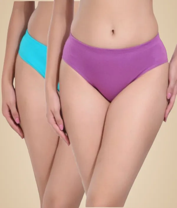 Pack_Of_2,_Purple_Blue_Solid_Pure_Cotton_Hipster_For_Women