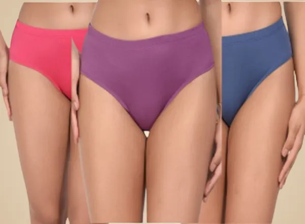 Pack_Of_3,_Multicolor_Solid_Pure_Cotton_Hipster_For_Women