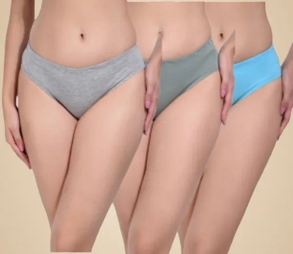 Pack_Of_3,_Grey_Light_Green_Light_Blue_Solid_Pure_Cotton_Hipster_For_Women