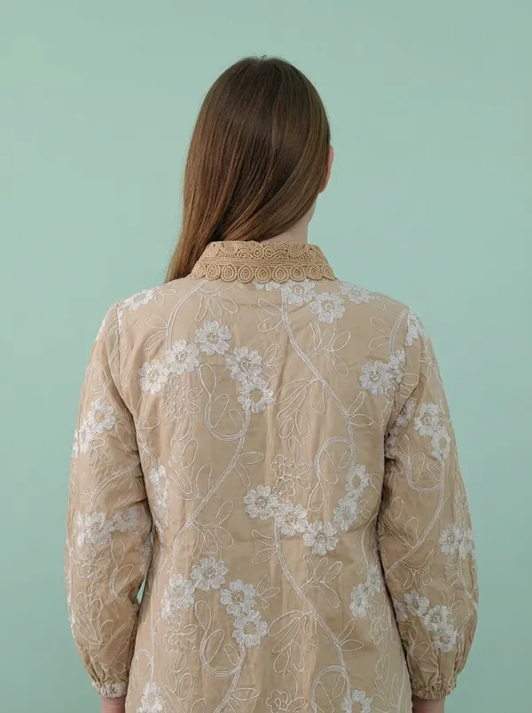 Light_Beige_Self_Designed_Korean_Styled_Shirt_Top_For_Women