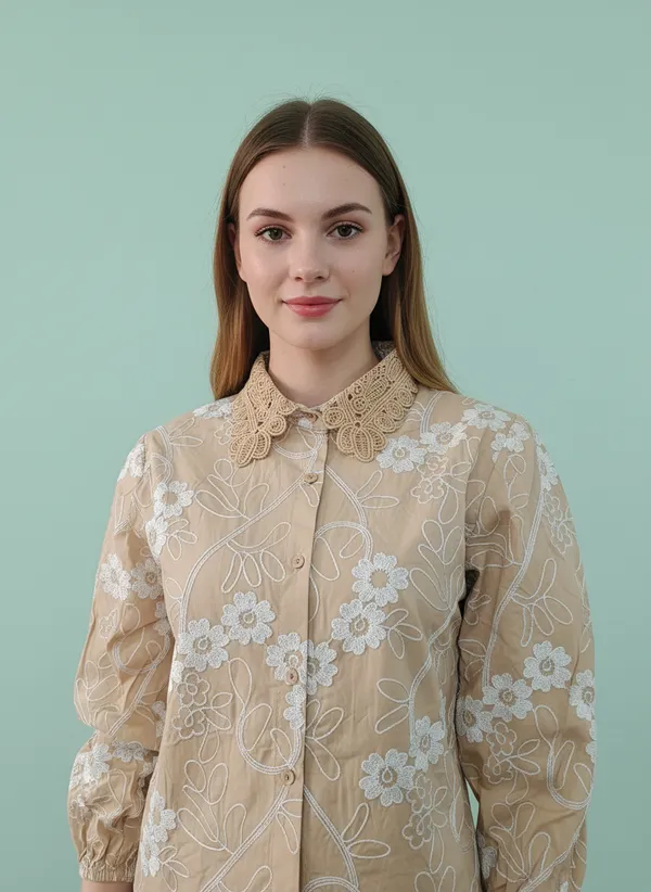 Light_Beige_Self_Designed_Korean_Styled_Shirt_Top_For_Women