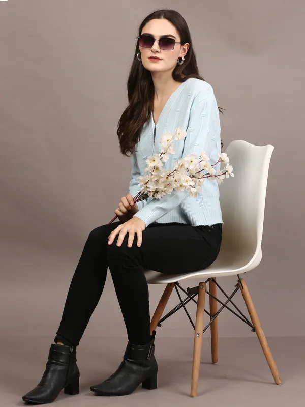 Sky_Blue_Woolen_Korean_Styled_Shrug_For_Women