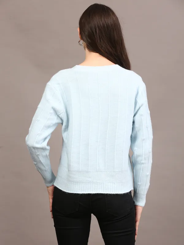 Sky_Blue_Woolen_Korean_Styled_Shrug_For_Women