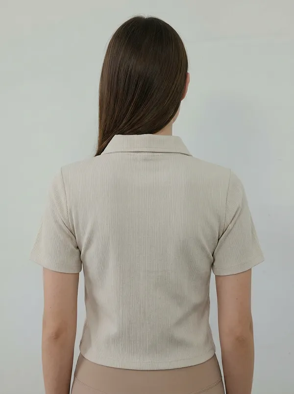 Beige_Knitted_Collar_Styled_Tee_For_Women