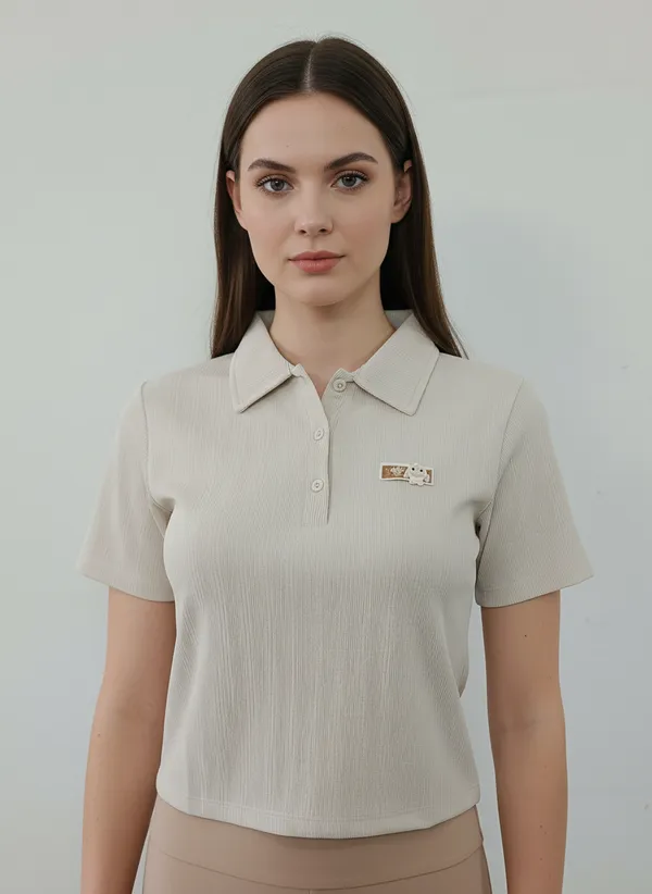 Beige_Knitted_Collar_Styled_Tee_For_Women