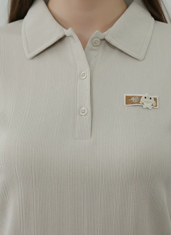 Beige_Knitted_Collar_Styled_Tee_For_Women