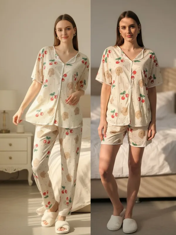 Cream_Cotton_Printed_Night_suit_for_women