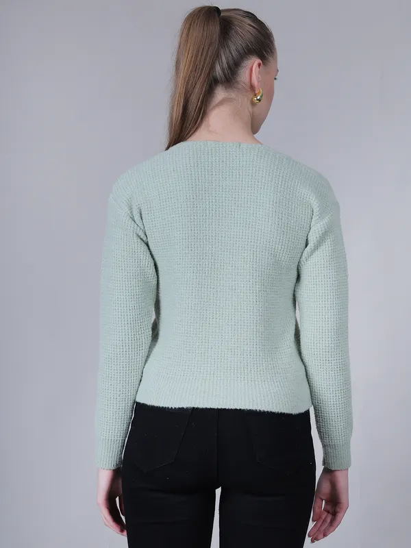 Green_Winter_Wear_Floral_Cardigan_For_Women