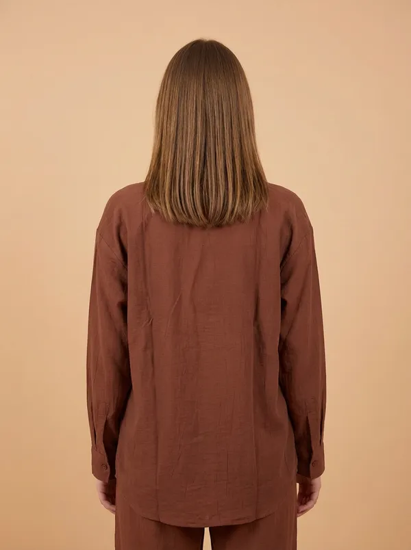 Rust_Cotton_Linen_Long_Shirt__For_Women