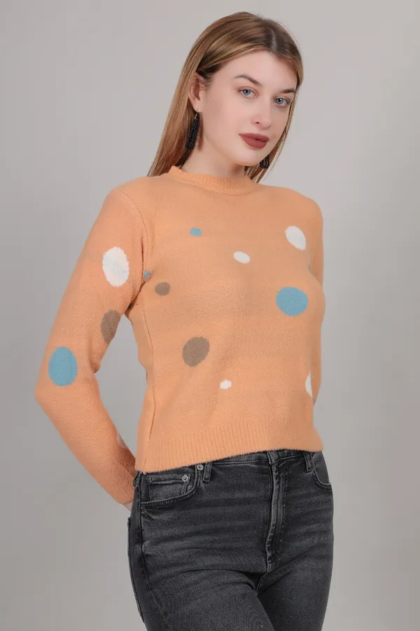 Peach_Winter_Wear_Soft_Top_For_Women