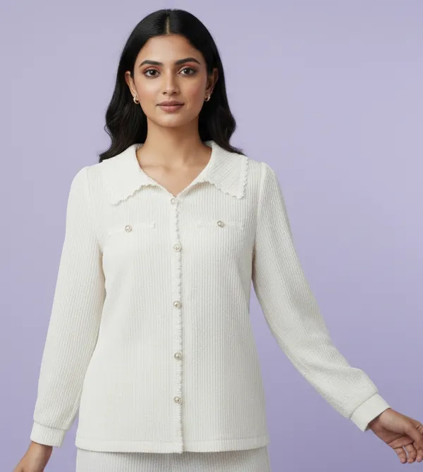 White_Summer_Wear_Korean_Pattern_Top_For_Women