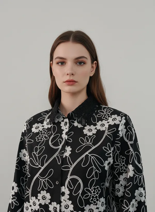 Black_Self_Designed_Korean_Styled_Shirt_Top_For_Women
