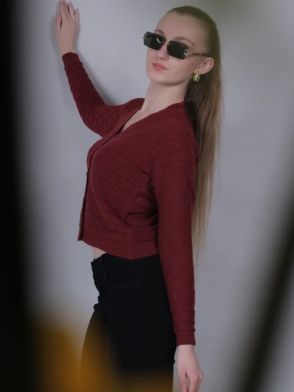 Wine_Red_Woolen_Knitted_Sweater_For_Women