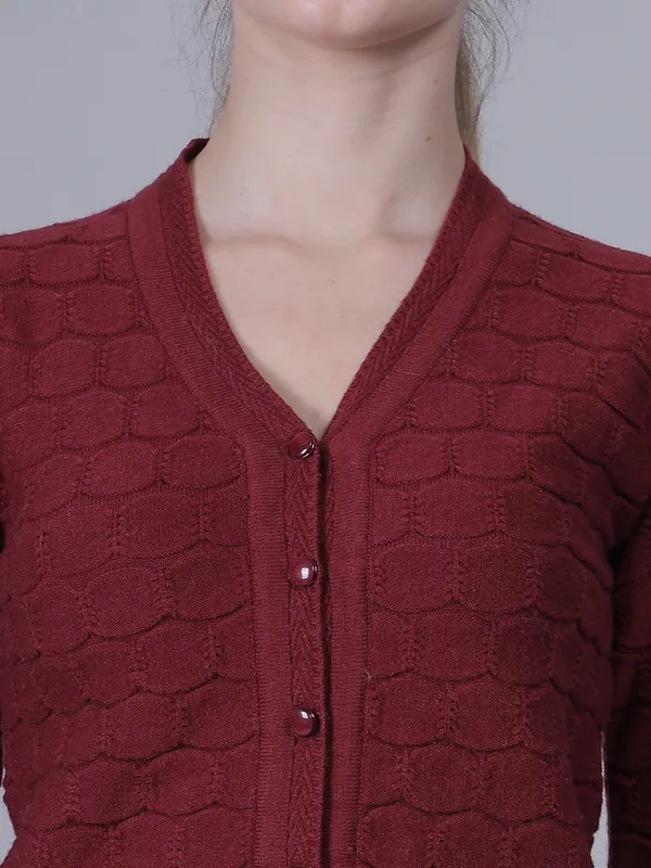 Wine_Red_Woolen_Knitted_Sweater_For_Women
