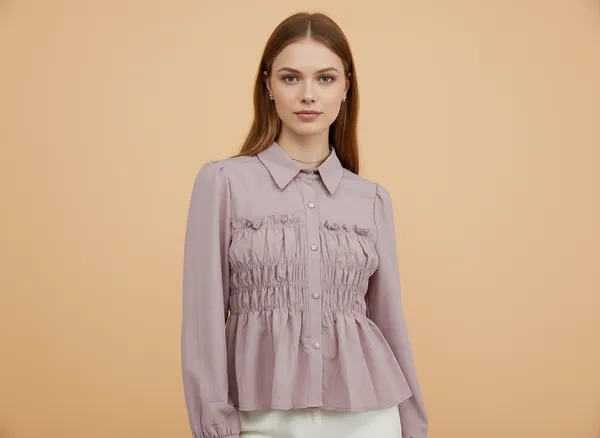 Lavender_Cotton_Korean_Styled_Top_Style_Shirt_For_Women