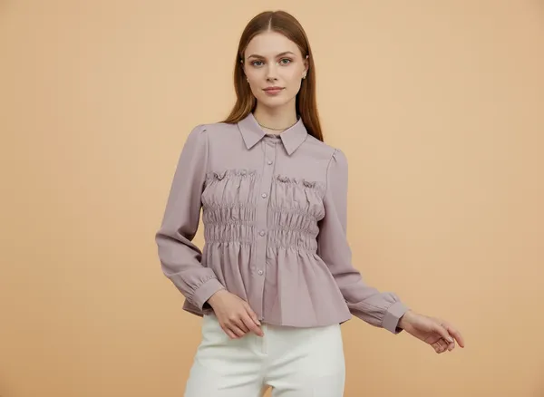 Lavender_Cotton_Korean_Styled_Top_Style_Shirt_For_Women