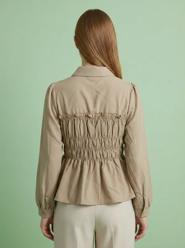 Light_Beige_Knitted_Collar_Styled_Tee_For_Women