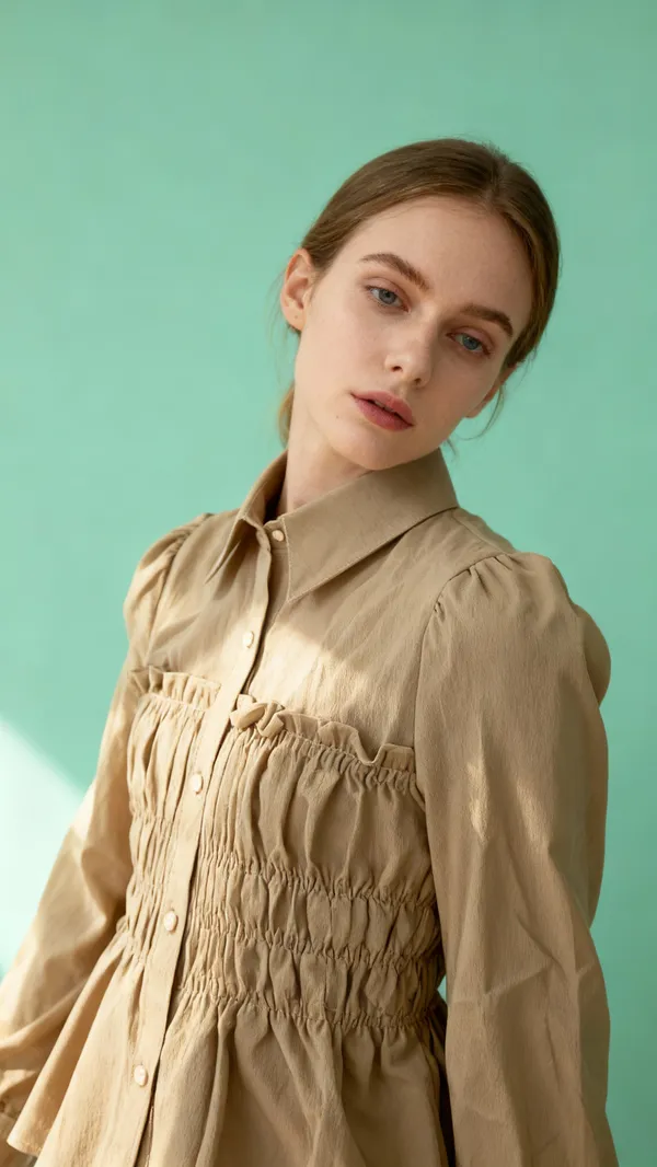 Light_Beige_Knitted_Collar_Styled_Tee_For_Women